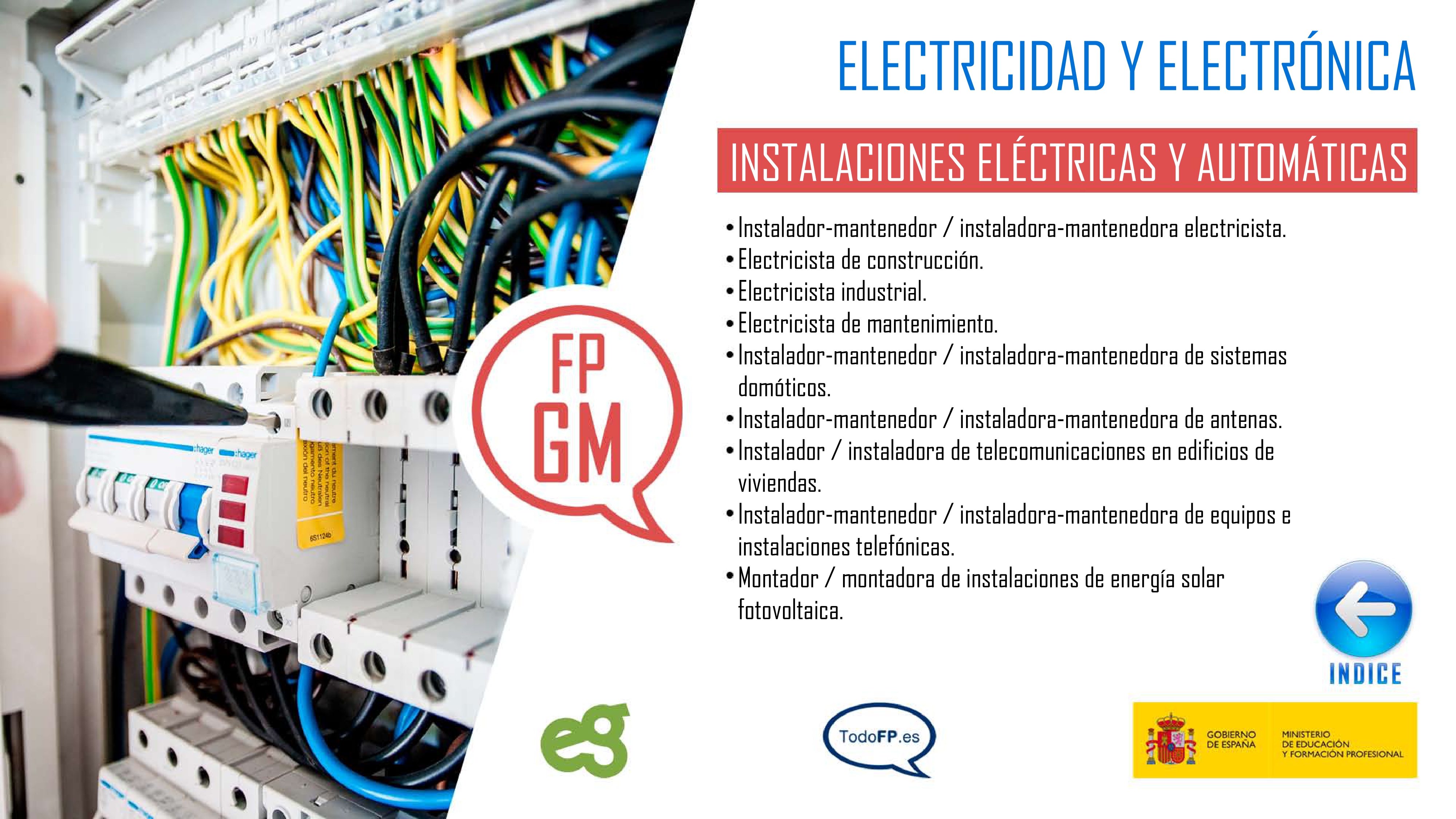 perfiles profesionales del ciclo formativo de Instalaciones Eléctricas y Automáticas