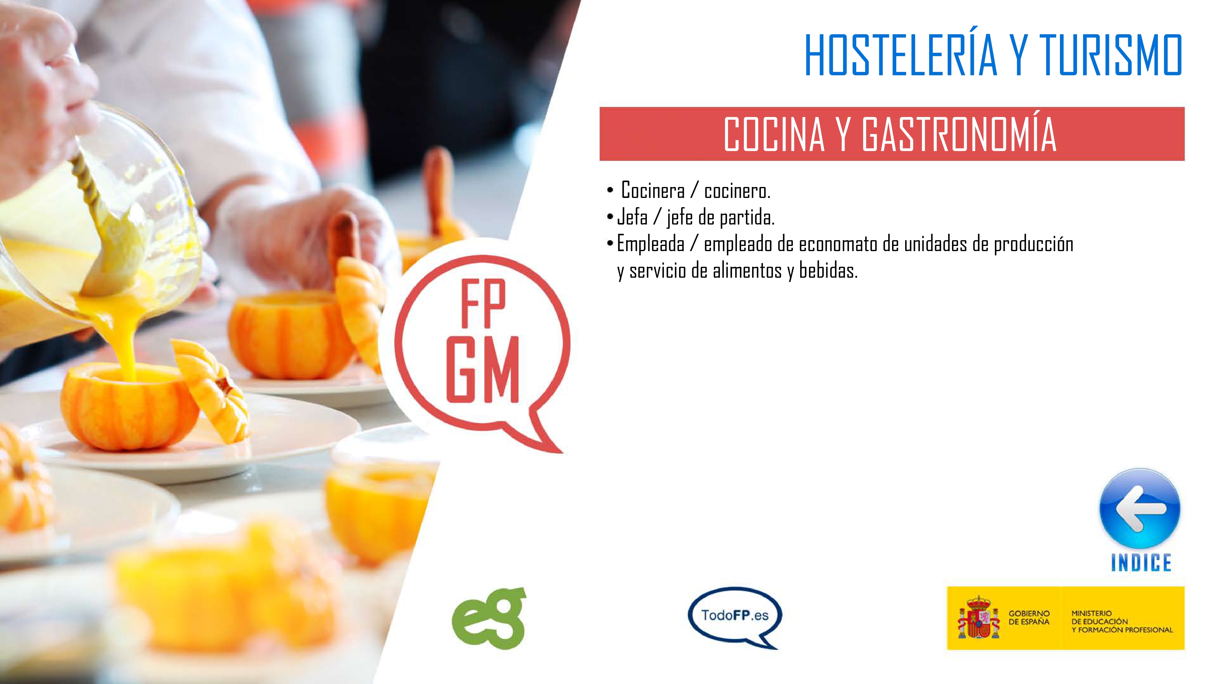 perfiles profesionales del ciclo formativo Cocina y Gastronomía