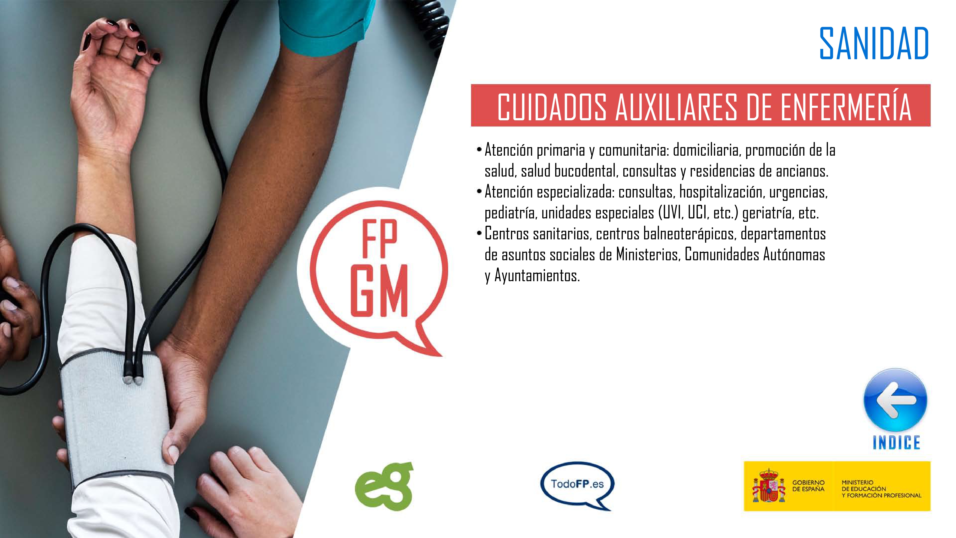 perfiles profesionales del ciclo formativo de Cuidados Auxiliares de Enfermería