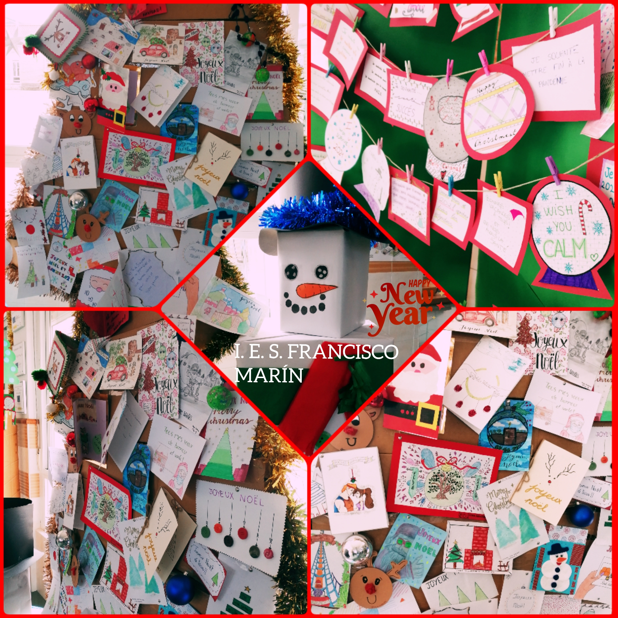 Foto realizada de las tarjetas navideñas